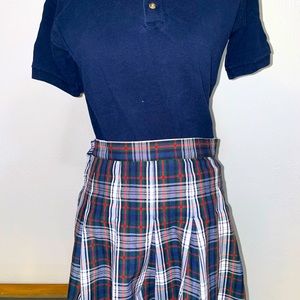 Stitched Down Box Pleat Skirt, Murphy Plaid